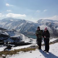 Lucie & Jo on the Slate Quarry track (Andy Stratford)