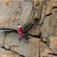 Dave B. on "Demo Route", Sennen Cove (Roger Dyke)