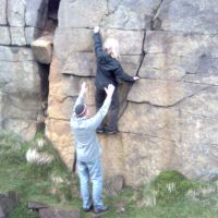 May 2009: keen climbers at Running Hill Pits (Christine Stark)