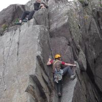 Midge on Diagonal Crack, Porth Clais (Virginia Castick)