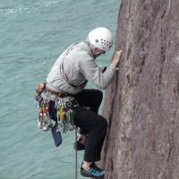 Dave leading at Porth Ffynnon (Virginia Castick)