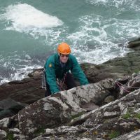 Neville on the Pencarnan Slabs (Virginia Castick)