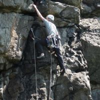 Sheena leading at St David's Head (Virginia Castick)