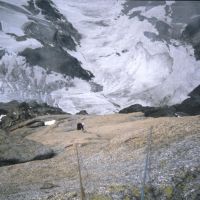 Steve Bowker on the Cordier Pillar on the Grand Charmoz (Duncan Lee)