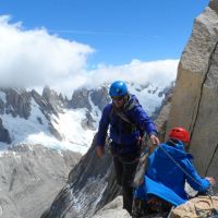 9) Dave and Colin at the Col Austriaca, Aguja De L'S (Duncan Lee)