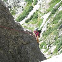 Bridget on the SE ridge of Spazzacaldeira (Vicky Lee)