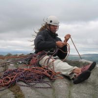 A windy belay (Vicky Lee)