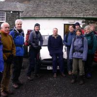 Members of both clubs off for a joint walk (Chris Thickett)