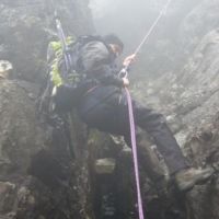 Chris descending from 3rd Pinnacle (Andrew Ketley)