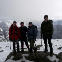 James, Mark, Kasia and Dave on Great Gable (Mark Garrod)