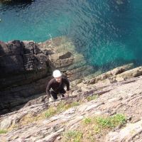 Dave W on The Crack (Porth-y-Ffynnon) (Dave Shotton)