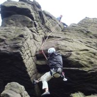 Tricky start - Al on Coopers Crack (Dave Shotton)