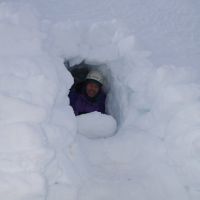 Come in for a brew its lovely in here (Snowholes, The Window, Creag Meagaidh) (Andy Stratford)