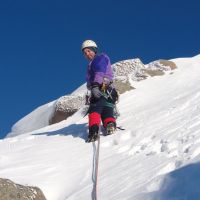 Jim, topping out from The Haston Line III,4 on another beautiful day, Coire an-t Sneachda (Andy Stratford)