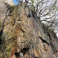 Gareth about to finish Mather Crack E2 5b (Andy Stratford)