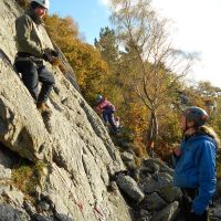 Lou explaining gear placement to Owen (Lucie Williams)