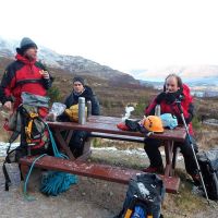 Elevenses after a tactical retreat from a gusty Ben (Philip Jarvis)