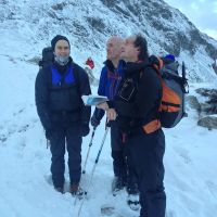 Gareth Williams, Steve graham  and Colin Maddison making plans for Bidean nam Bean (Emily Pitts)