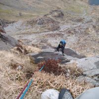 Tiptoe through the wet bits. Andy - Grey Slab, Glydwr Fawr (Colin Maddison)