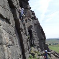 Kat Lauer on her first Trad lead (Andy Stratford)