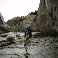 Andy enjoying Slab Direct Route, Clogwyn y Tarw (Colin Maddison)