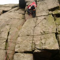 Fell Race - Andy attempts to reach the top of the second checkpoint at Crow Chin, Stanage! (Colin Maddison)