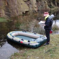 Emily looking up instructions for launching (Dave Wylie)