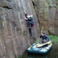 Emily shallow water bouldering (Dave Wylie)