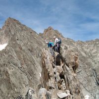 Happy hippy - summit, Aiguille Dibona (Colin Maddison)