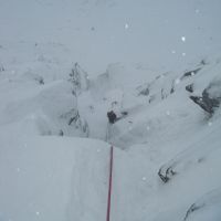 Craig belaying - P2 Patey's Route (Colin Maddison)