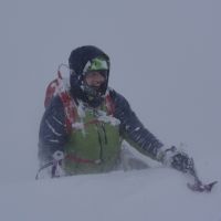 Stuart tops out from Hidden Chimney III,4 on Sneachda (Andy Stratford)