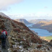 Chris and Midge heading for Haystacks (Dave Wylie)