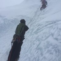 James Barrington, Jim and Stevie (bottom to top) on P2 Tower Scoop (Matt Harrigan)