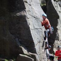 Colin on "Scoop Face" (HVS, 5a) (Dave Wylie)