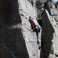 Colin on "Scoop Face" (HVS, 5a) (Dave Wylie)