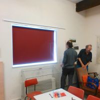 Admiring the new kitchen blind! (Dave Shotton)