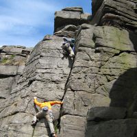 Mark P & James W soloing Bee (Roger Dyke)