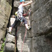 Beth on Stepladder Crack VS 5a (Roger Dyke)