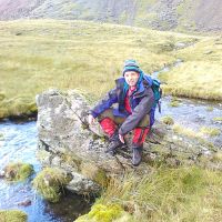 Jim beside Llyn Coch (Cwm Clogwyn) (Dave Shotton)