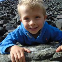 A happy boulderer (Gareth Williams)