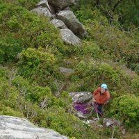 Colin at the foot of Bramble Buttress (Gareth Williams)