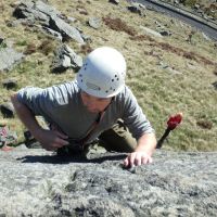 Jim leading Letter-box (Rob's Rocks) (Dave Shotton)