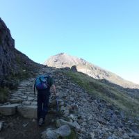 Sunday scramble - Lester approaching Crib Goch (Dave Shotton)