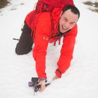 Stuart, First ascent of Beda Fell Gully IX,3 (Andy Stratford)