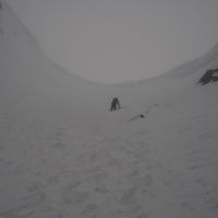 Stuart down-climbing No4 Gully (Andy Stratford)