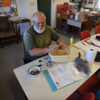 Cleaning the gents' shower valve (Dave Shotton)