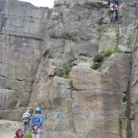 Duncan on Amphitheatre at Hobson - no gear needed (Roger Dyke)