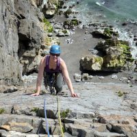 Lucie seconding "Zawn Corner" (Dave Wylie)