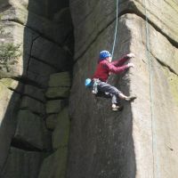 Jarred making a smooth ascent of Archangel (Roger Dyke)