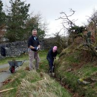 Jim and Lucie clearing the ditches (Dave Wylie)